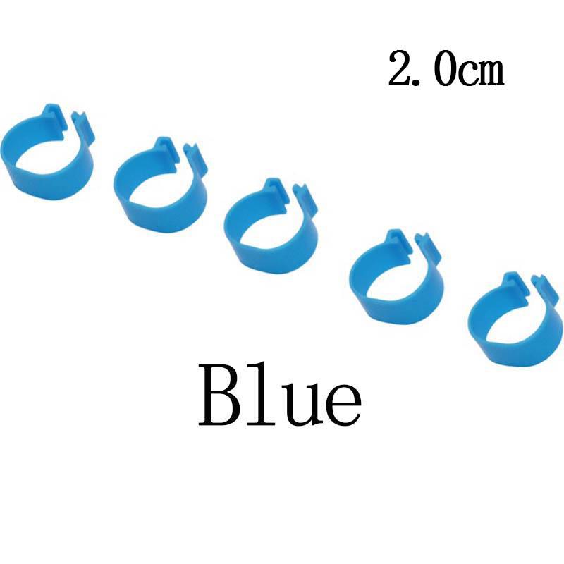 20 Stück Hühnerringe, Geflügel-Fußring, Innendurchmesser 1,6 cm, 2,0 cm, Fasan, Ente, Vogel, Geflügel, Fütterungswerkzeug blau