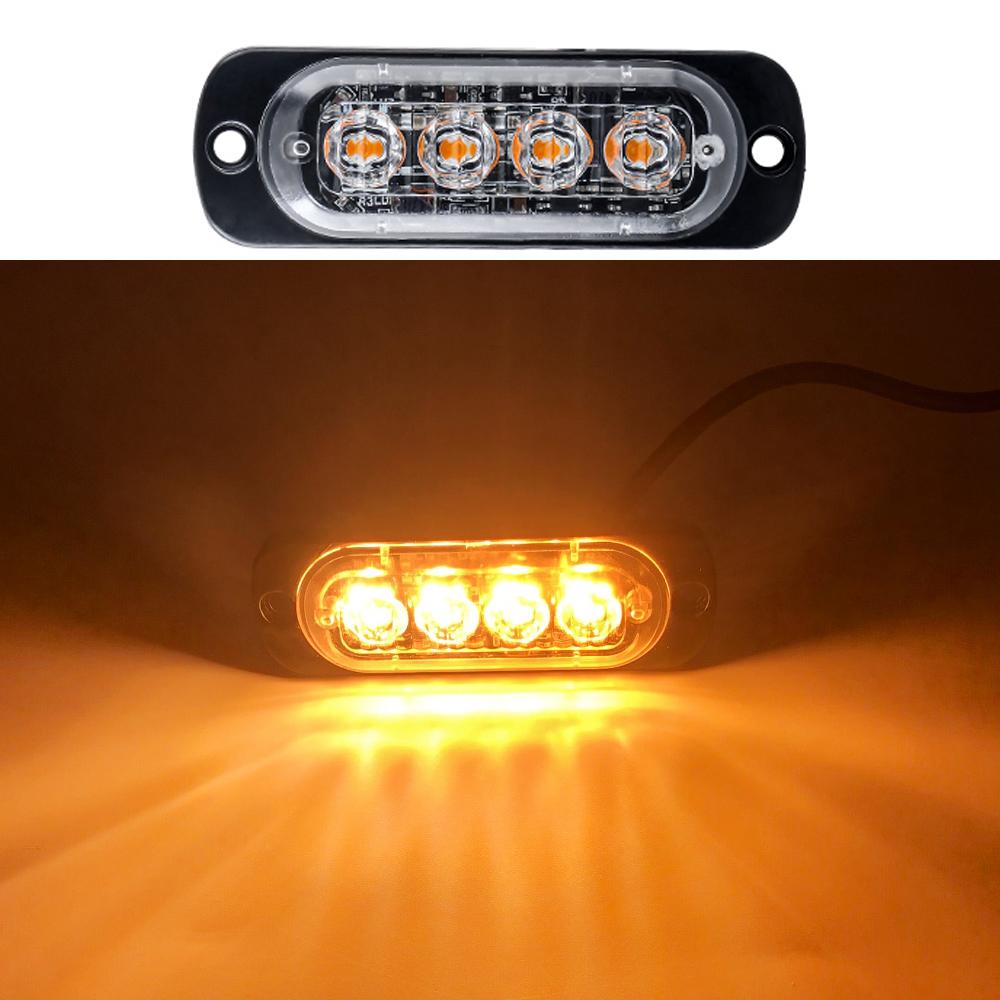 4 LED Auto Strobe Warnlicht Blinkende Panne Notfall Licht Auto Lkw Anhänger Leuchtfeuer Lampe LED Seite Licht gelb