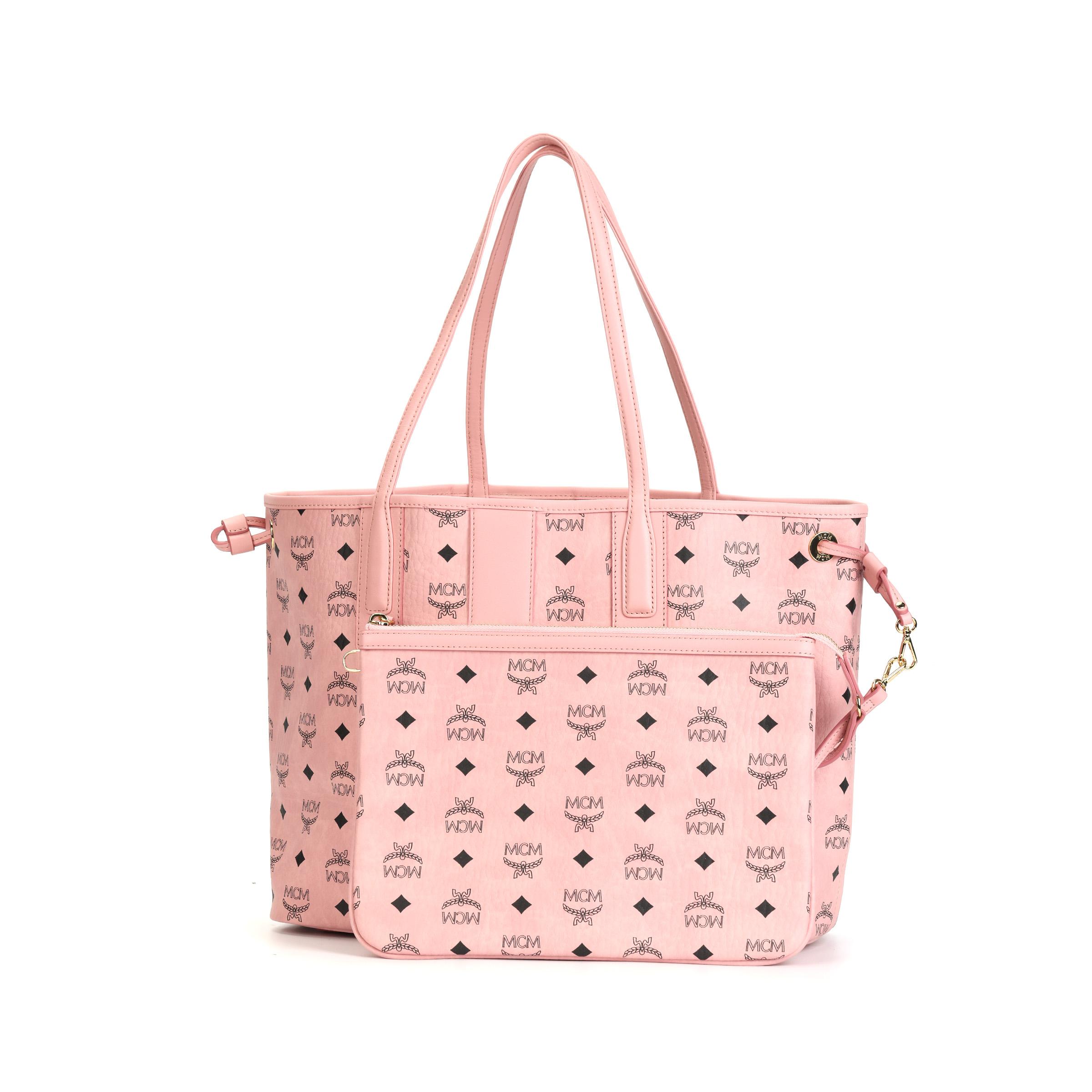 MCM Liz Allover Logo Tragetasche Damen Tragetaschen Pfirsich-Rosa MWPFSLR03PZ001 Basic Set (Bag+Dust Bag)