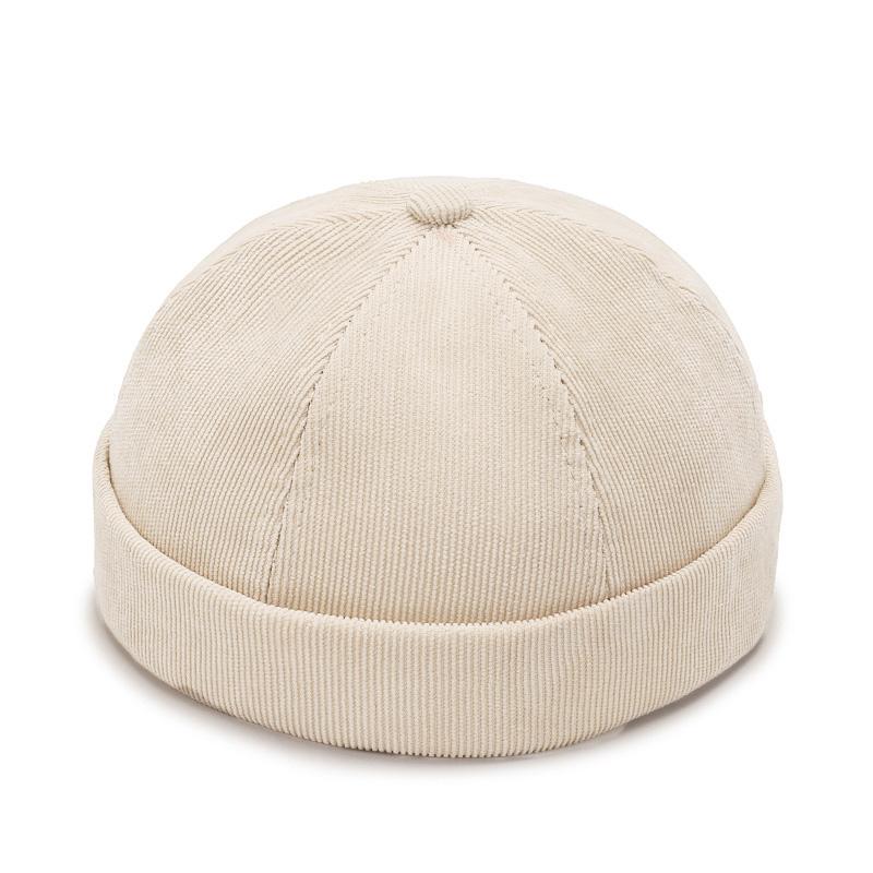 Sommer Vintage Baumwolle Schirmlose Skull Cap Beanie Mütze Tragbar Hip Hop Hüte Herren Damen Docker Mützen Einfarbige Kuppelmützen 2023 khaki
