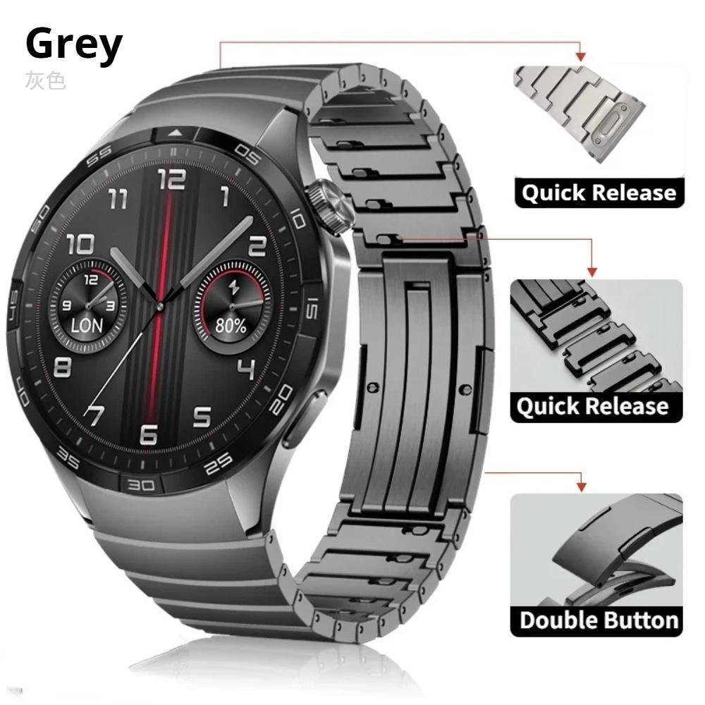 1:1 Keine Lücken Luxus Titanarmband für Huawei Watch GT6 Pro 46mm Metallarmband für Huawei Watch GT 6 46mm Spezialisiertes Schnellverschluss-Uhrenarmband HUAWEI GT6 PRO 46mm grau