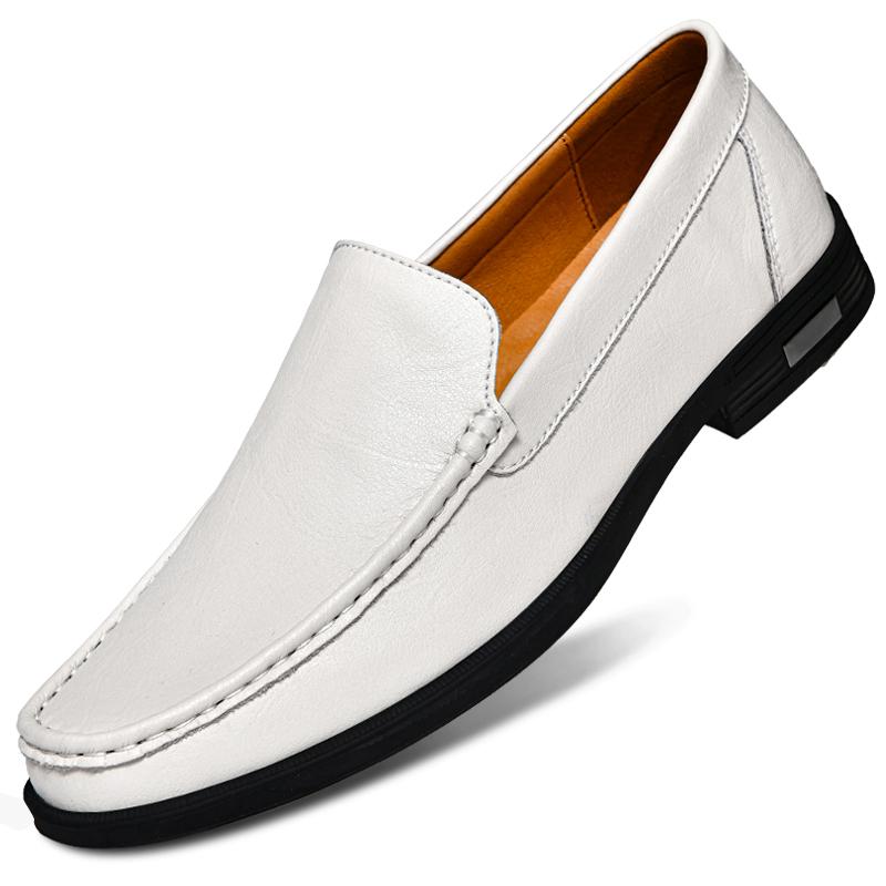 Klassische atmungsaktive Oxford-Schuhe für Männer, flache Schuhe, echtes Leder, Mokassins, Herren-Business-Schuhe 46 weiß
