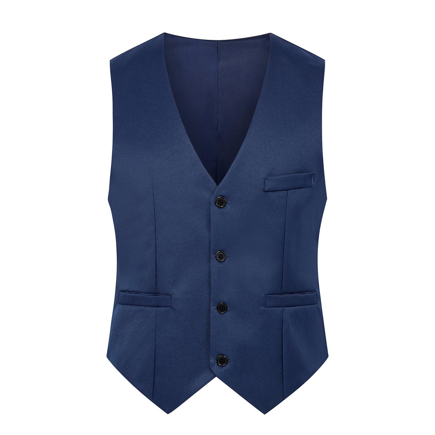 Westen für Herren Slim Fit Herren Anzugweste Herren Weste Gilet Homme Lässig Ärmellos Formell Business Jacke XL dunkelblau