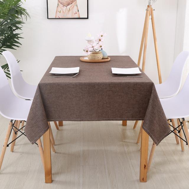 Startseite Dekorative Tischdecke Rechteckige Tischdecken Esstischabdeckung Einfarbige Tischdecke aus Baumwollleinen Esstischabdeckung 90x130cm rotbraun