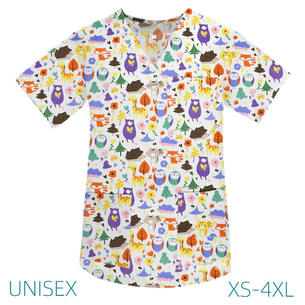 Frauen Männer Klinische Medizinische Uniformen Weiche Tops Scrubs Hunde Druck Pflege Bluse Krankenschwester Arzt T Shirt op Scrub Tops 3XL