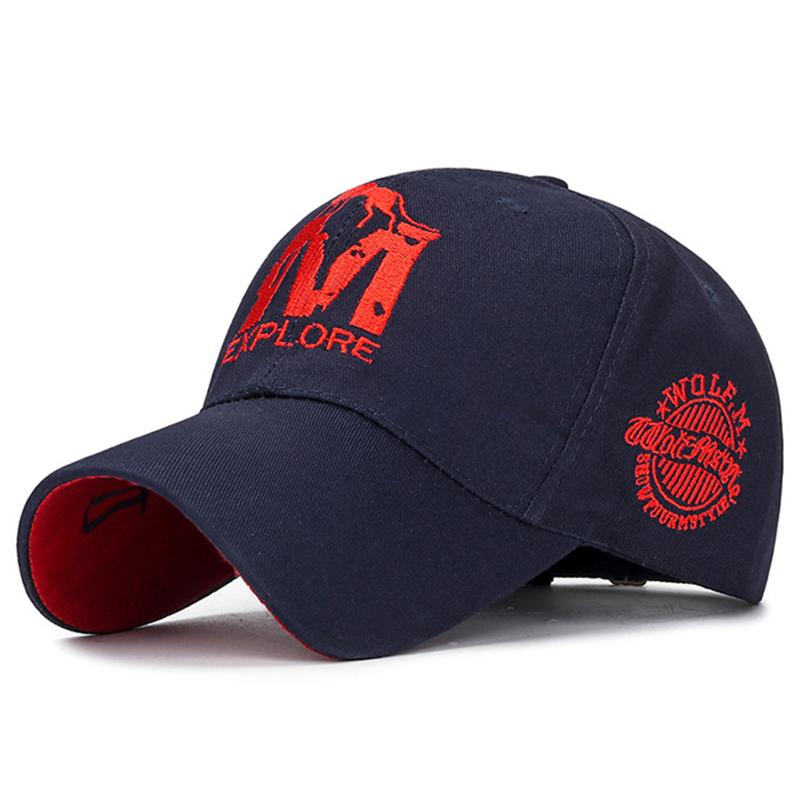 [NORTHWOOD]WOLF M Letter Baseball Cap für Männer Frauen Streetwear Papa Hut Sommer Sonnenblende Trucker Cap 55-60 cm dunkelblaue