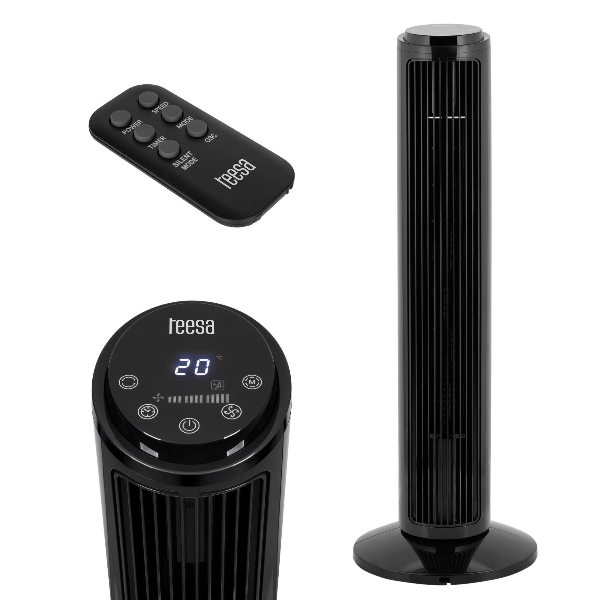 Turmventilator, Standventilator, leiser Timer, Fernbedienung, Teesa