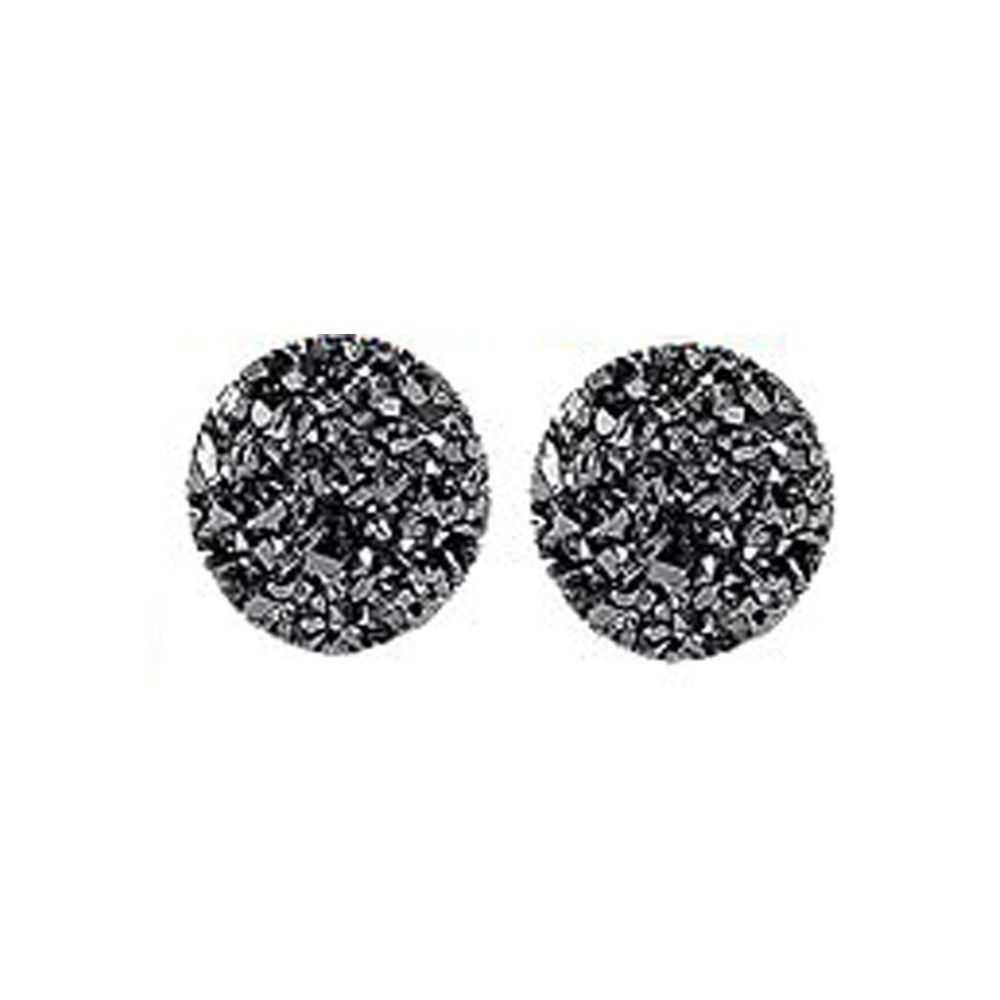 Lymphatische Magnettherapie Ohrringe Therapie Ohrringe Lymphdrainage Ohrringe Black-Round-8mm