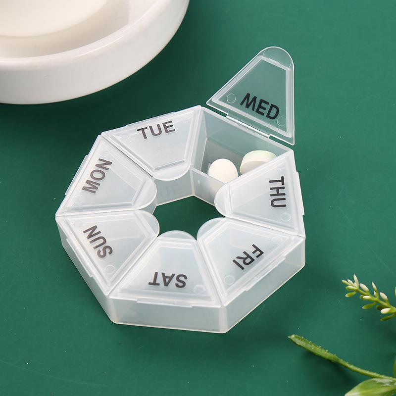 1Pcs Pille Fall Kunststoff 7 Tage Tablet Candy Box Tragbare Lagerung Tablet Halter Reise Veranstalter Pille Dispenser Container weiß