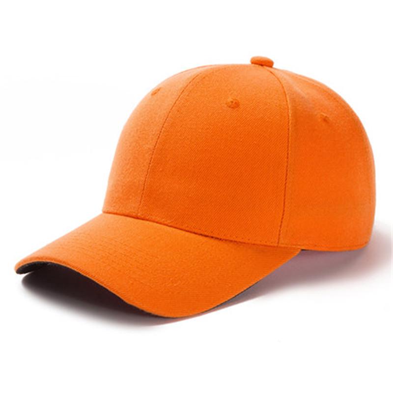Unisex-Kappe, lässig, einfarbig, Acryl, Baseballkappe, verstellbare Hüte für Damen und Herren, Straßen-Hip-Hop-Hut, Kappe 54cm-60cm orange
