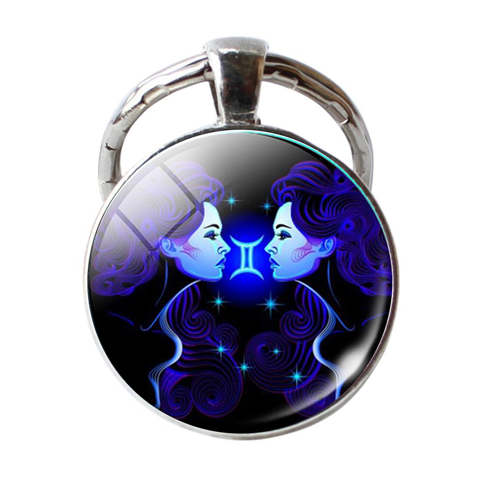 Schlüsselanhänger mit 12 Sternbildern, Sternzeichen-Anhänger, doppelseitiger Schlüsselanhänger, Schlüsselanhänger, Black Friday-Geschenke Gemini