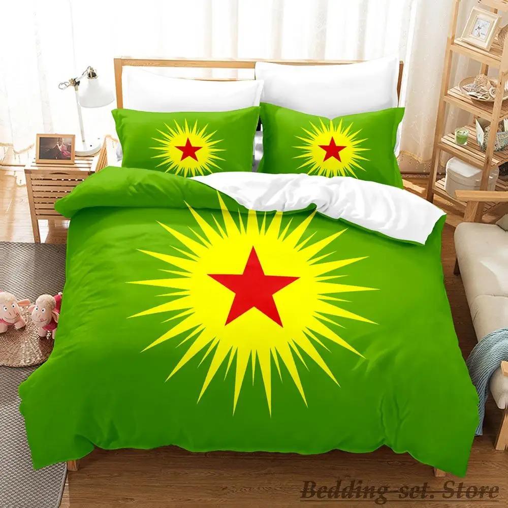 Kurdistan Flagge Bettwäsche Set Einzel Twin Voll Königin King Size Bett Set Erwachsene Kind Schlafzimmer Duvetcover Sets parure de lit Bett US King 264x228cm
