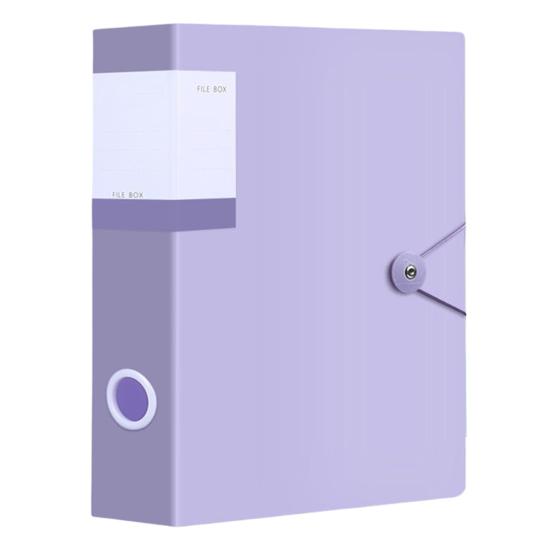 Aktenordner, großes Fassungsvermögen, multifunktional, wasserdicht, PVC, A4-Einsatz, Dokumenten-Organizer, Bürobedarf L violett