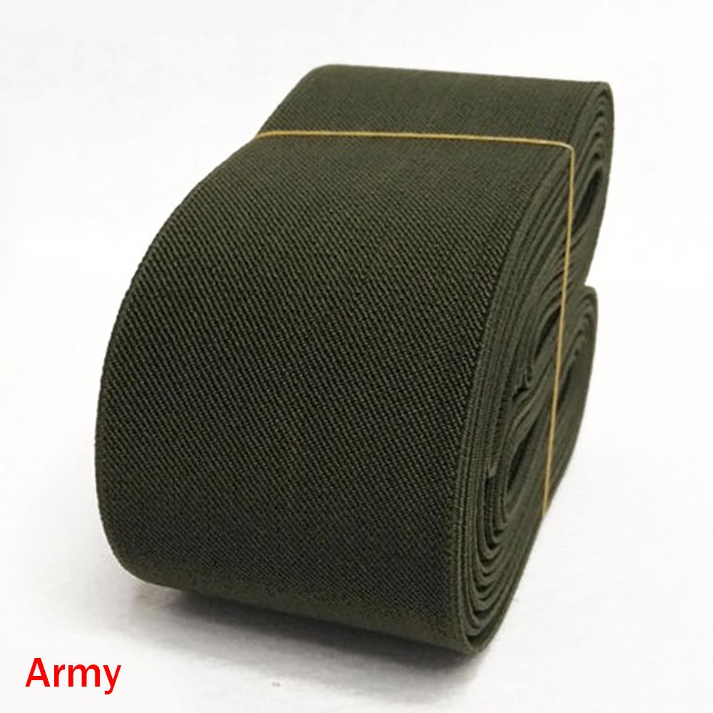 5 cm breites, flaches, elastisches Band, gewebtes Stretchband für Gesichtsmasken, Kostüme, Taillenmanschetten, Kleidung, DIY-Verzierungen, Materialien, Nähen, 5 m armee grüne