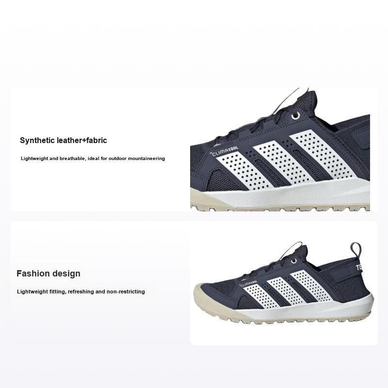Adidas Daroga 25 Stoff Synthetisches Leder Bequem Leicht Low-Top Wanderschuhe Unisex Wanderschuhe Hellblau Weiß HQ9172 44
