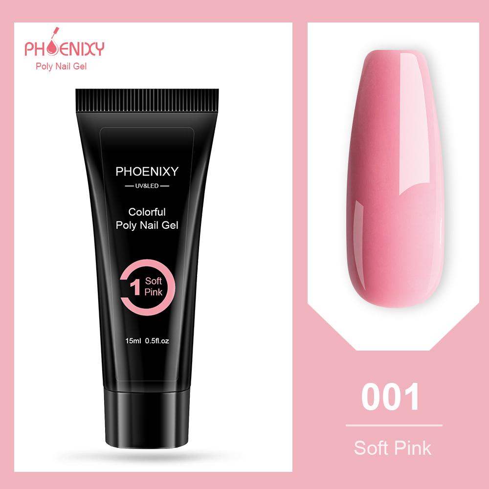 PHOENIXY Poly Gel UV LED Builder Gel Lack 15 ml Nagellack Set für Nail Art Schnellaufbau UV Gel Nagelverlängerung Design Maniküre color 10