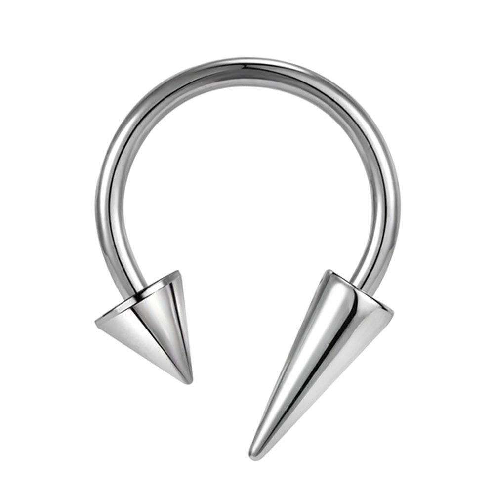 Edelstahl Dorn Septum Lippen & Nasenring Hufeisen Ohrknorpel Schmuck 1.2*8*3*3/6