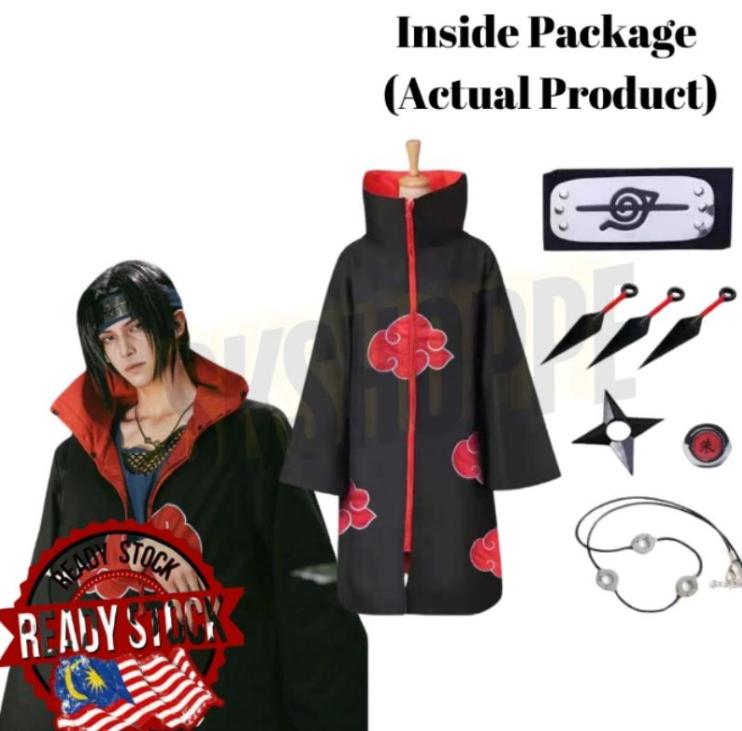 Uzumaki Akatsuki Cosplay Jungen Mädchen Uzumaki Jacke Hose Stirnband Perücke Requisiten Kind Uniform Kunai Halloween Kostüm XS/155 dargestellt