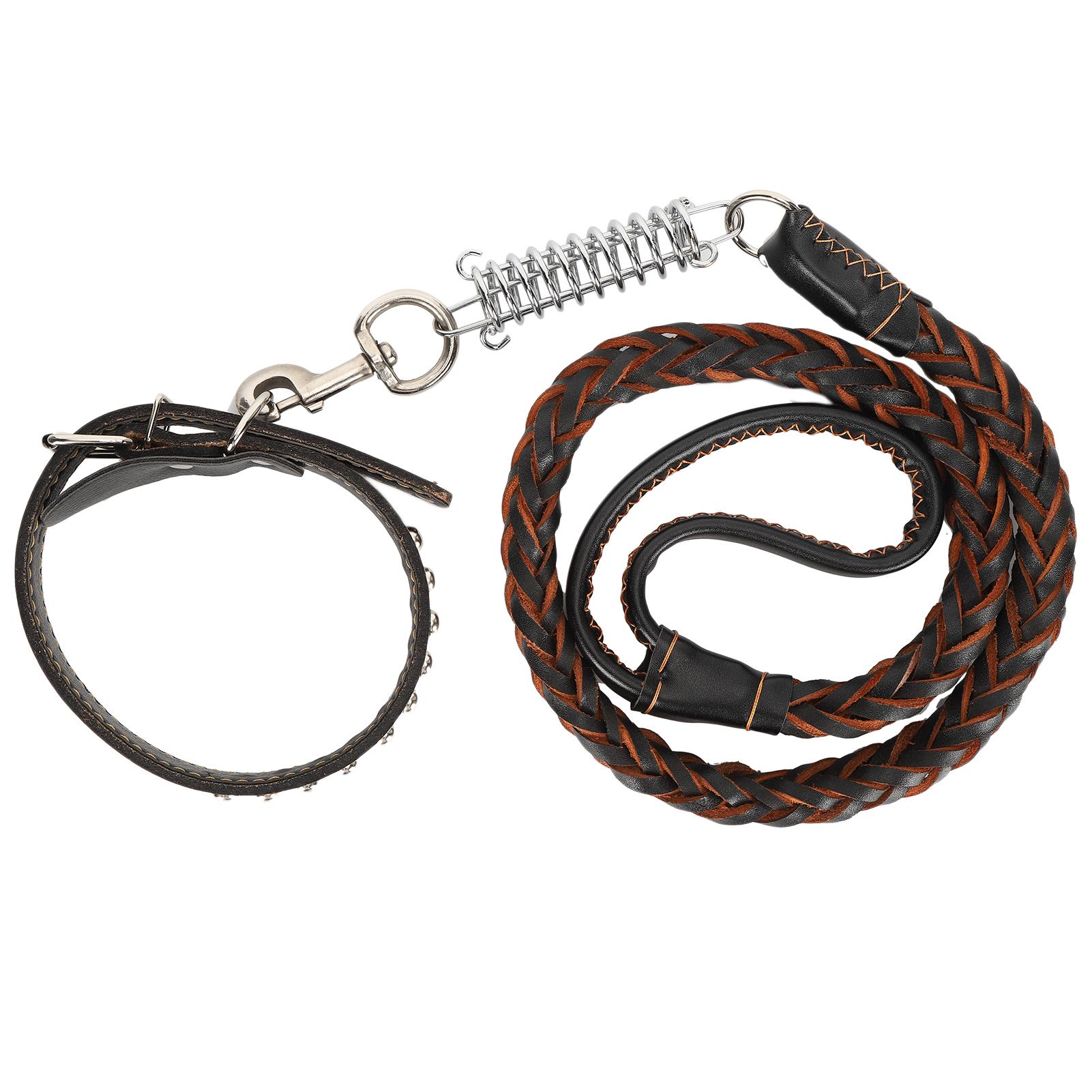 Hundeleine mit Halsband Haustier Anti-Verlust Leine Halsband Set für Große Mittelgroße Hunde(Schwarz ) schwarz