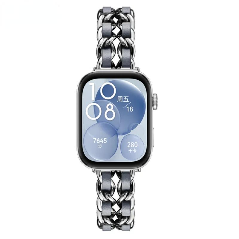 Leder- und Metallbänder für Huawei Watch Fit 3 Smartwatch-Ersatzarmband, Armband, Huawei Fit2-Zubehör For huawei fit 2