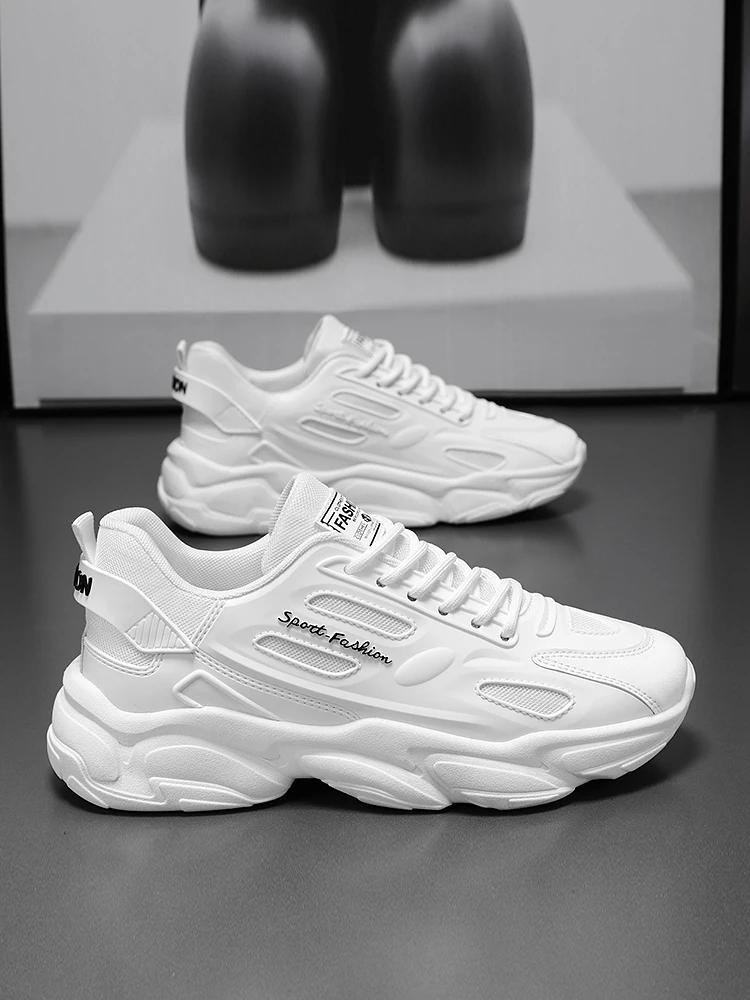 Mode Weiß Mode Herren Casual Sneakers Neue Herbst Herren Sportschuhe Schnürschuhe Rutschfeste Schuhe Outdoor Männlich Atmungsaktive Sneaker 41