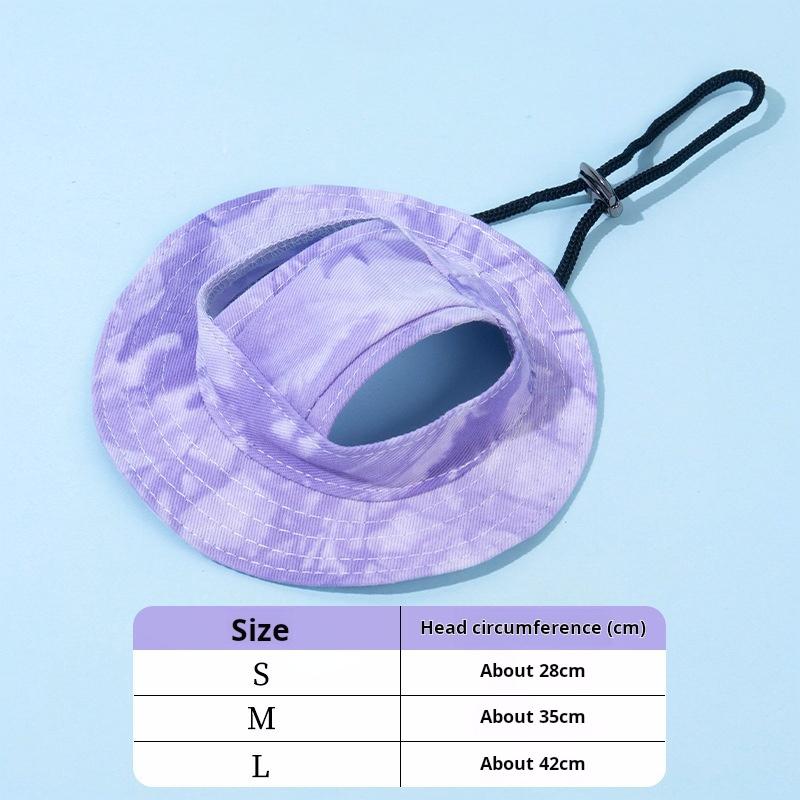 Baseballkappe, Hundemütze, Outdoor-Sportmütze, Haustiermütze mit Ohrlöchern, kleine Hunde, verstellbare Hunde-Sonnenschutzmütze für kleine und mittelgroße Hunde, zarter Schmuck L violett