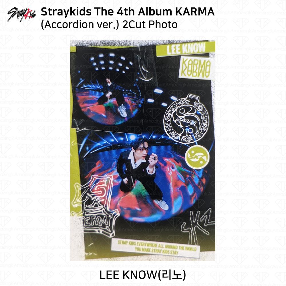 Stray Kids Das 4. Album Karma Akkordeon-Version Offizielle Fotokarte Leeknow 2Cut Photo