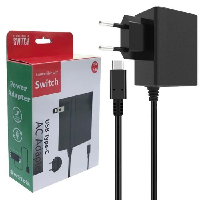 EU-Stecker – Ladegerät für Nintendo Switch, 15 V, 2,6 A, Kabeladapter, Schnellladung, für Switch Lite, S
