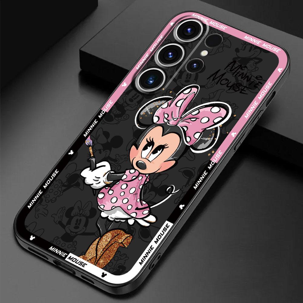 Capa Cover Disney Mickey Minnie Maus süß Schwarz Weiche Hülle für Samsung Galaxy S24 Ultra S21 5G S22 Plus S23 Ultra S21 FE S20 for Galaxy S24