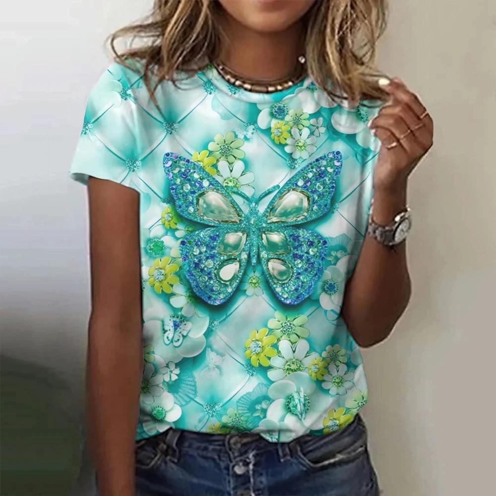 5 bis 14 Jahre Mädchen Kleidung Lila und Blau Schmetterlingsdruck Schwarzes T-Shirt Kinderbekleidung Kinder Sommer Kurzarm Kinder Top 140 blue