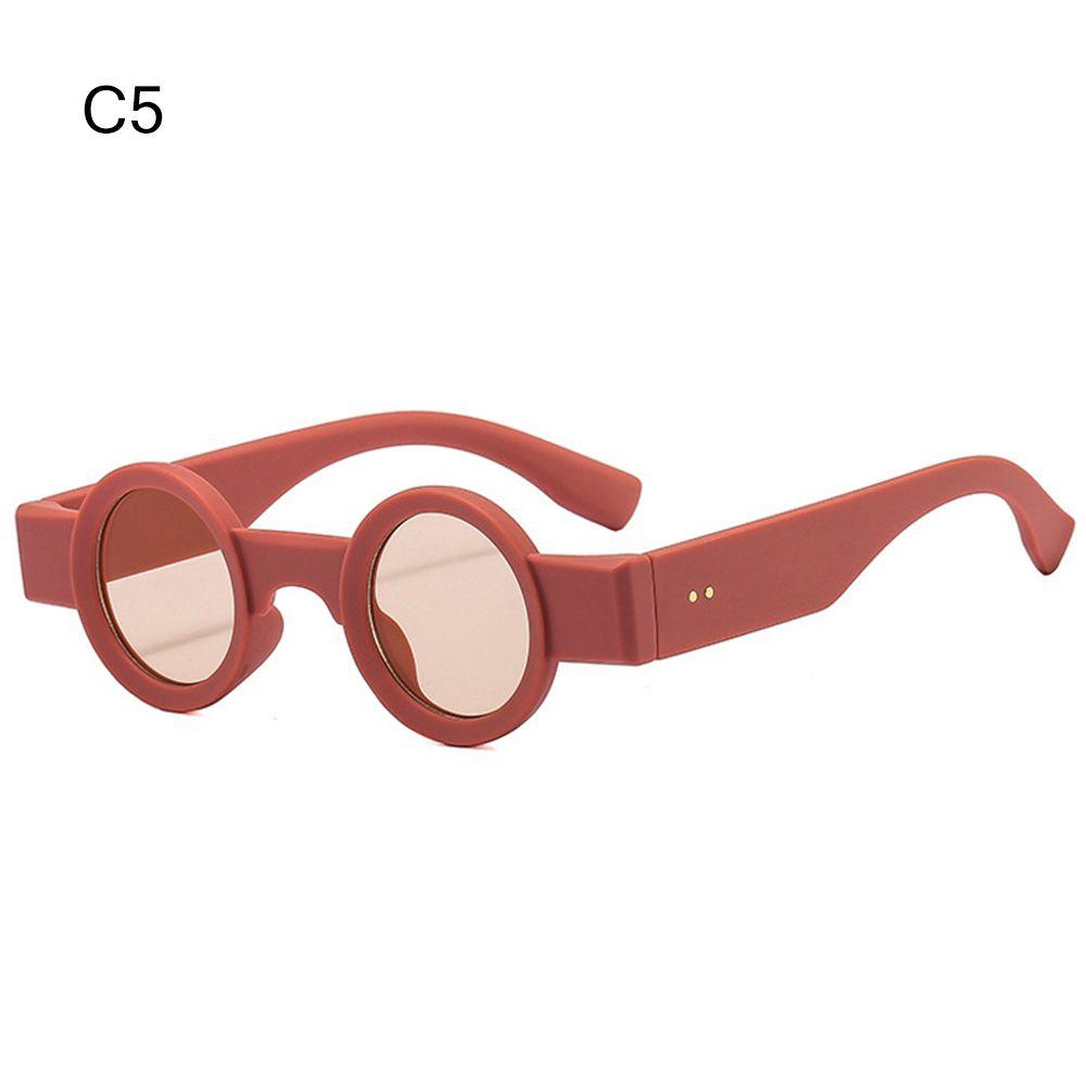Ins Beliebte Kleine Runde Sonnenbrillen Brillen für Damen Herren Vintage Punk Shades Trendige UV400 Klare Ozeanlinse Trendige Nieten Sonnenbrillen As shown