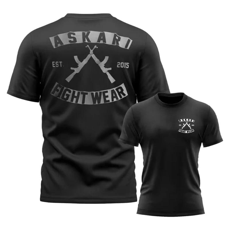 ASKARI Box-T-Shirt für Herren, Sommer, Sport, Fitness, atmungsaktiv, Rundhalsausschnitt, Kurzarm, Outdoor-Trainingsbekleidung, Motorradbekleidung 3XL