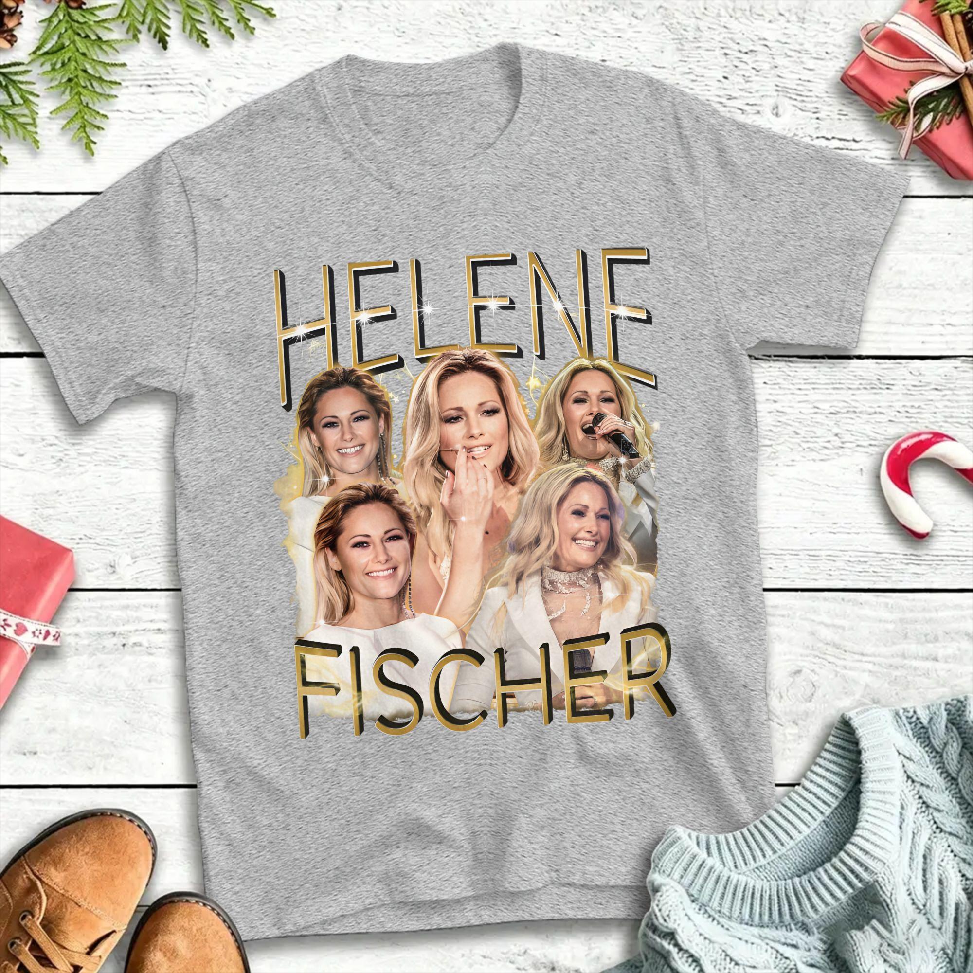 Helene Fischer GerUnisex Sänger T-Shirt für Unisex Neuheit 100% Baumwolle T-Shirts O-Ausschnitt Kurzarm T-Shirt Übergrößen Oberteile XL