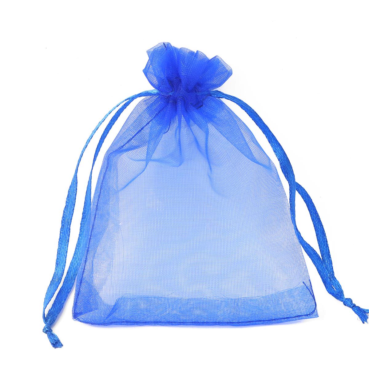 50 teile/beutel Einstellbare Kordelzug Organza Taschen Schmuck Verpackung Taschen Candy Hochzeit Taschen Geschenke Beutel 9x12cm intensiv/blau