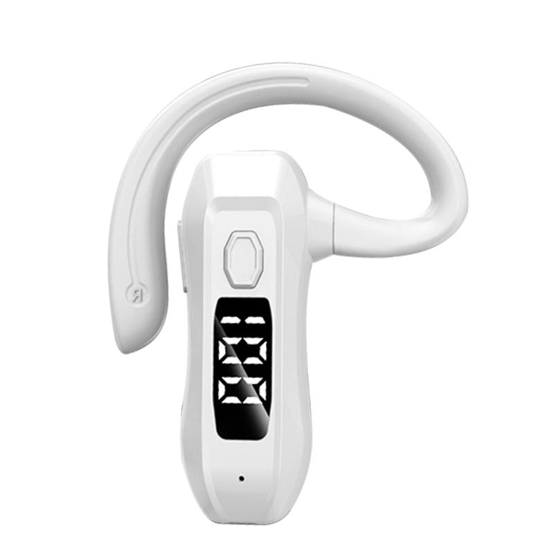 Einohrige kabellose Kopfhörer, Kopfhörer fürs Business-Fahren, Kopfhörer mit Geräuschunterdrückung, Sport-Ohr-Hängekopfhörer, Lange Akkulaufzeit, Unisex weiß