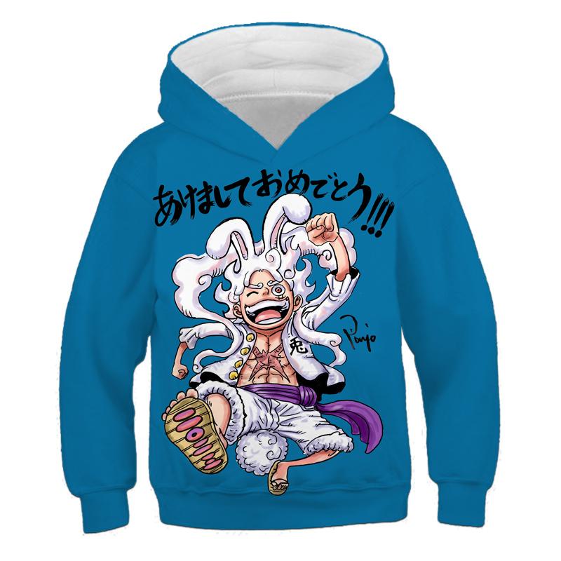 2025 MINISO One Piece Kinder Hoodie Sweatshirt One Piece Jungen Mädchen 3D Druck Sport Pullover Cosplay Kostüm Kinder Pullover Tops 110