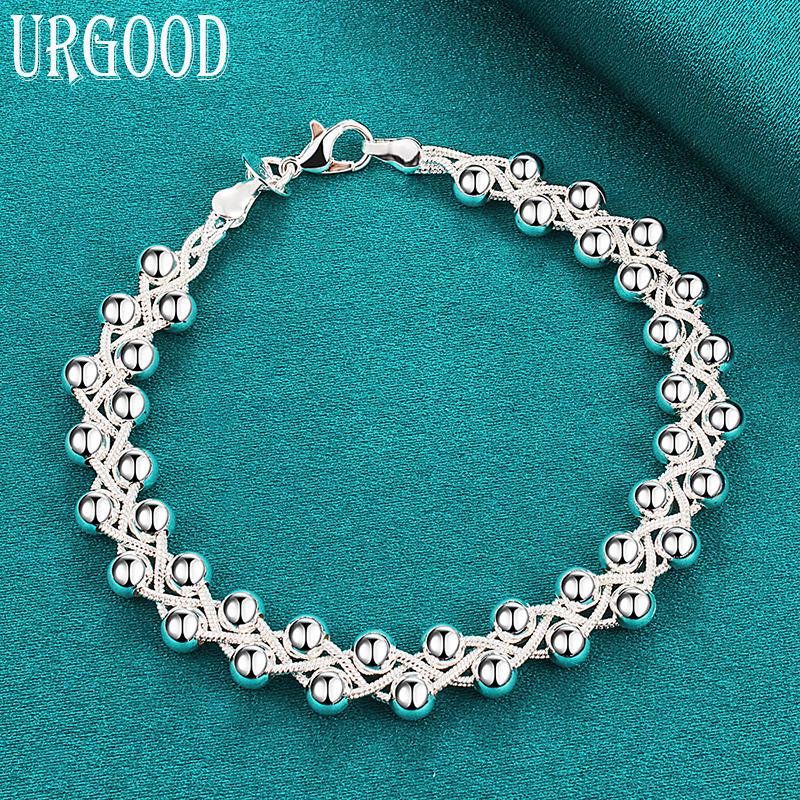 925 Sterling Silber Traubenperlen Armband Geschenk Modeschmuck 20cm
