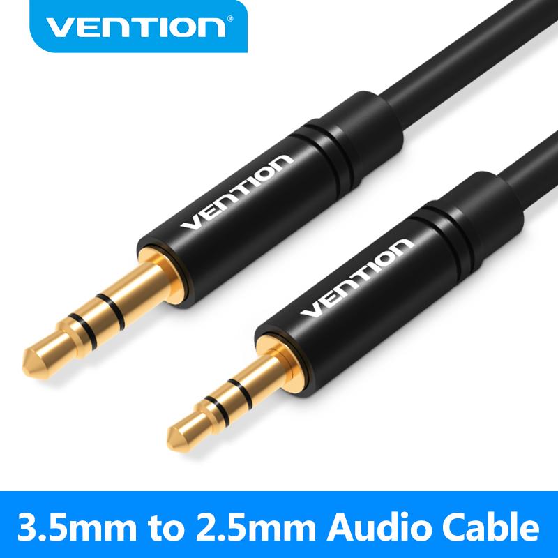 Vention Aux-Kabel, 2,5 mm auf 3,5 mm, Audiokabel, Jack 3,5 auf 2,5 männlich, Aux-Kabel für Auto, Smartphone, mobiles Telefon, 1 m, 1,5 m, 2 m, 3 m Kabel 1.5m schwarz