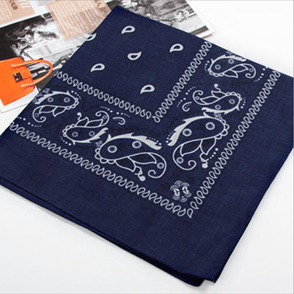 Cool Cotton Lady Men Square Bandana Hiphop Head Wrap Schal Armband 55 x 55 cm navy blau