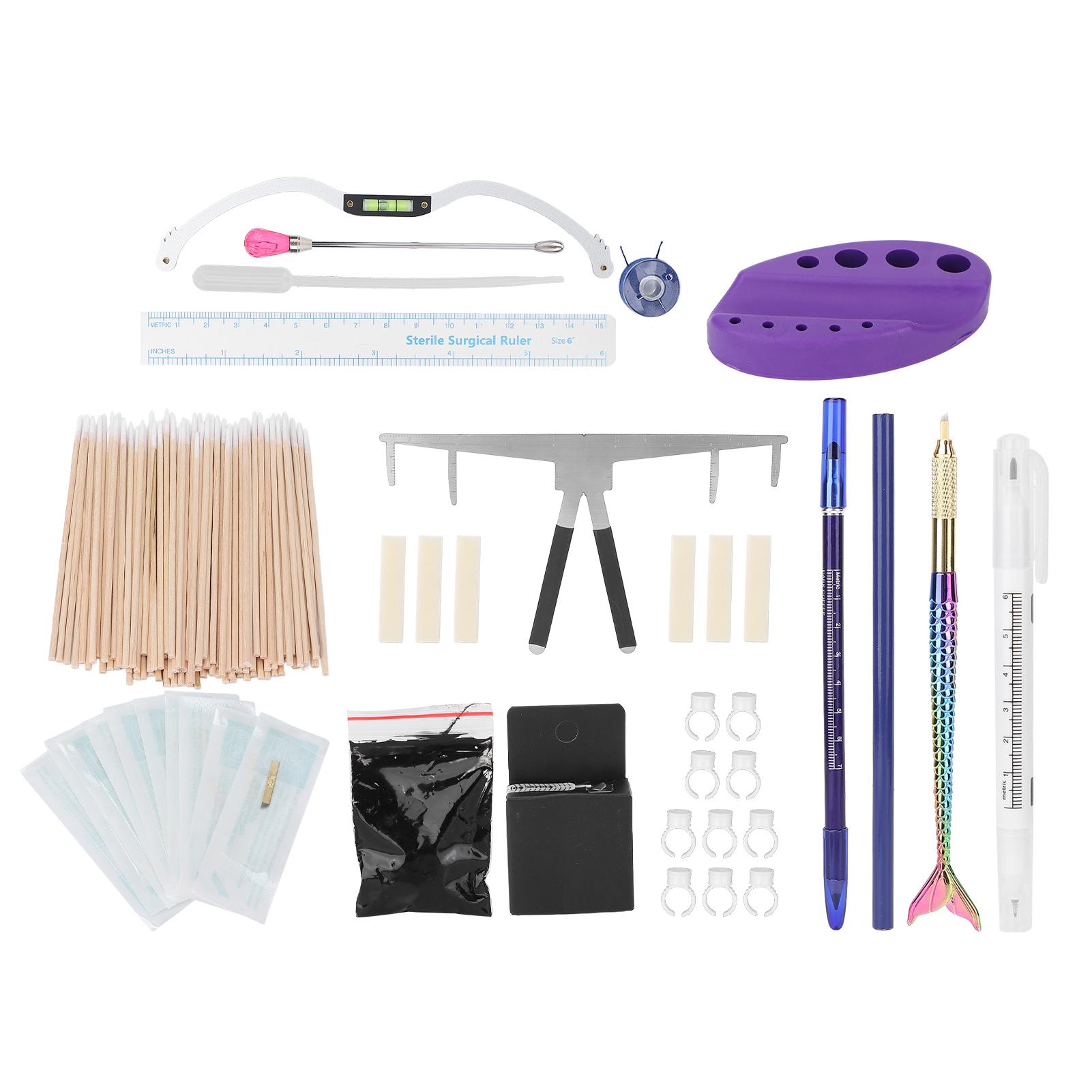 Augenbrauen-Tattoo-Werkzeugset Semi-Permanent Komplettes Tattoo-Übungswerkzeug-Kit für Anfänger Augenbrauen
