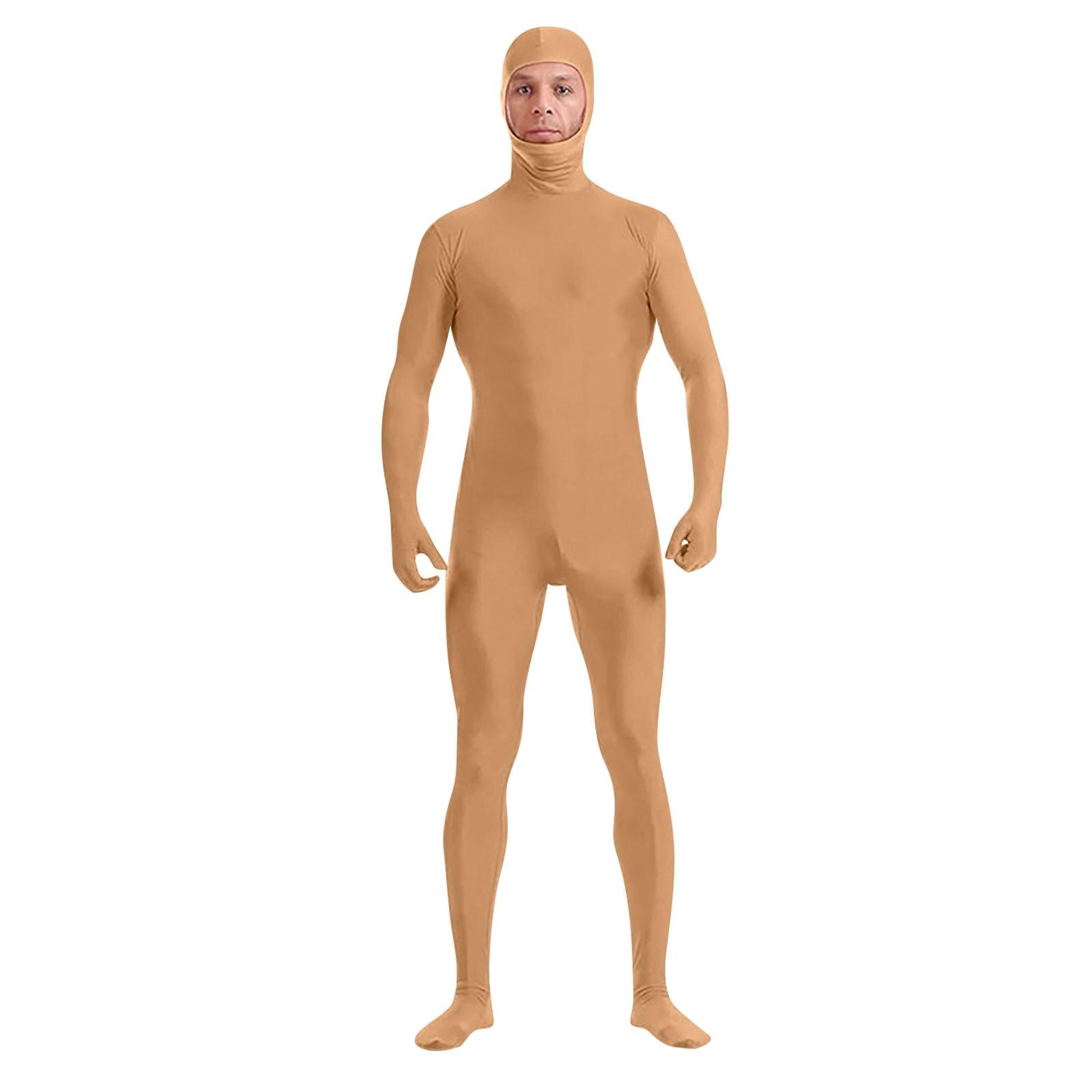 Zentai Anzug Cosplay Turnanzug Ganzkörperbody Green Screen Anzug Halloween Kostüme 190 khaki