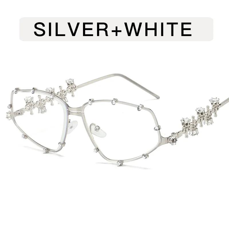 Y2K Vintage Schutzbrille Brille Damen Extra Großes Metallbrillengestell Herren Transparente Gläser Brille Gold Optisch Bling Partybrille