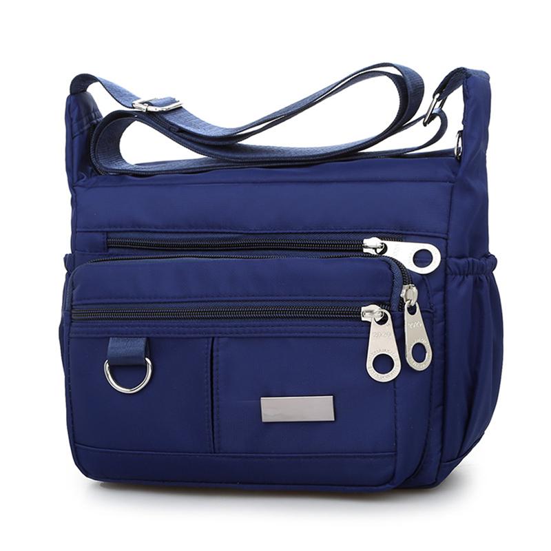 Casual Nylon Wasserdichte Zipper Umhängetaschen Frauen Handtaschen Oxford Leinwand Schulter Messenger Taschen Geldbörsen Handtaschen Bolso Mujer blau