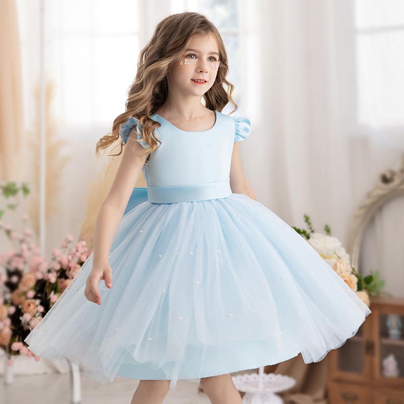 Kinderkleider für Mädchen Kleidung Kinderkleidung Fee Prinzessin Mädchenkleid Tanzkleidung Bühne Party Spitze Cosplay Kostüme 110 blau