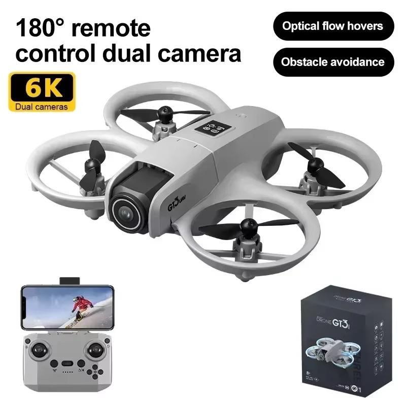 NEU Original GT3 Drohne 8K WIFI GPS Professionelle HD Luftaufnahmen Fernbedienungsflugzeug HD Dualkamera Quadcopter Spielzeug UAV 6K 1 Battery grau