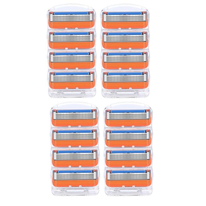 Rasierklingen für den Fusion 5-Halter, Ersatzköpfe, Gesichtsrasierkassetten, 5-lagige Edelstahlklinge für Männer 16 pcs
