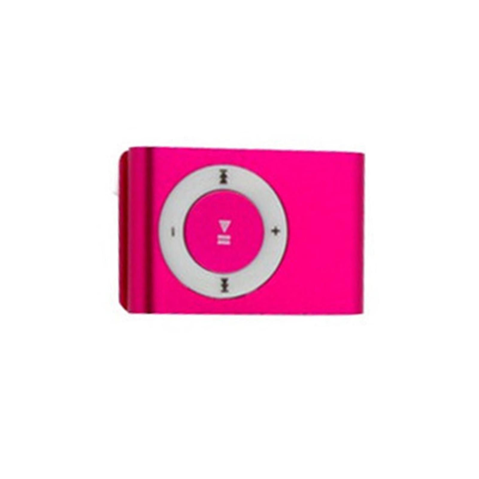 Tragbarer Mini-USB-MP3-Player, Mini-Clip-MP3, wasserdicht, Sport, kompakt, Metall, MP3-Musik-Player mit TF rosa