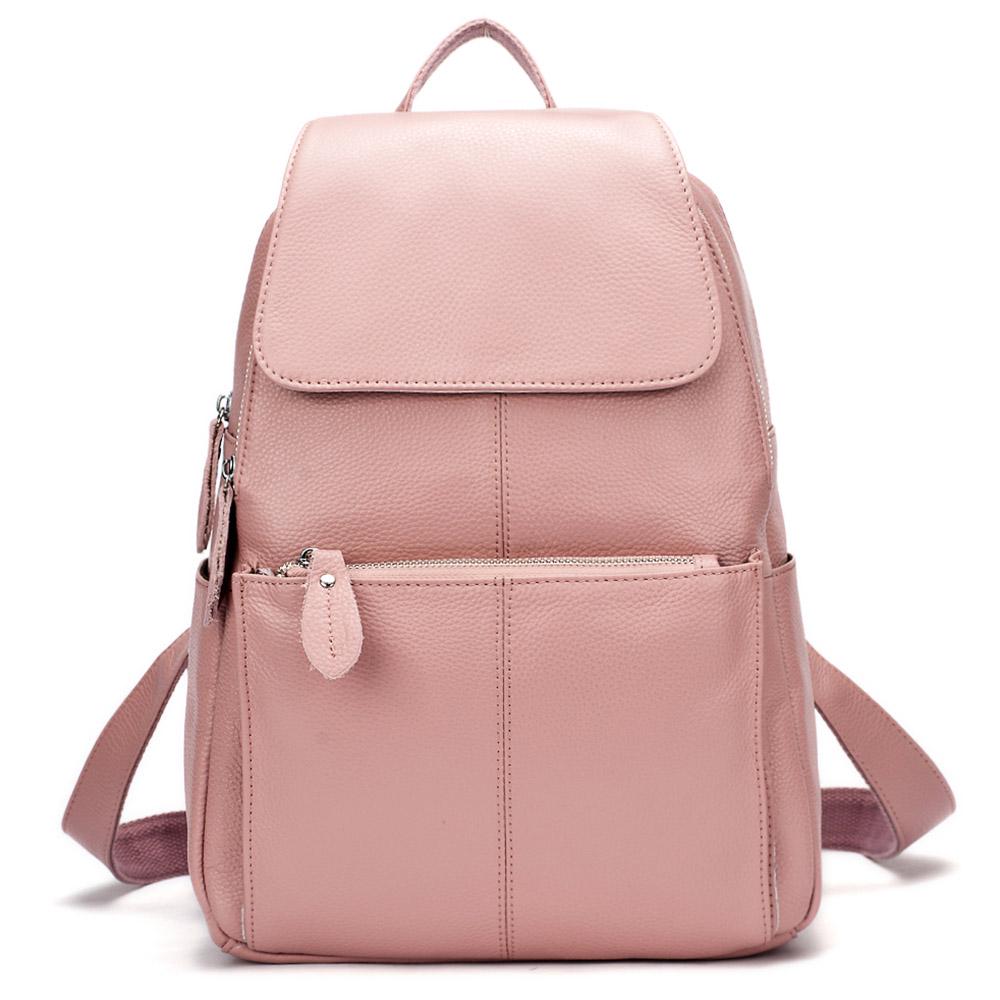Zency Fashion Damen-Rucksack aus weichem Echtleder, groß, Qualität A+, Damen-Reiserucksack, Schultasche lavendel lila