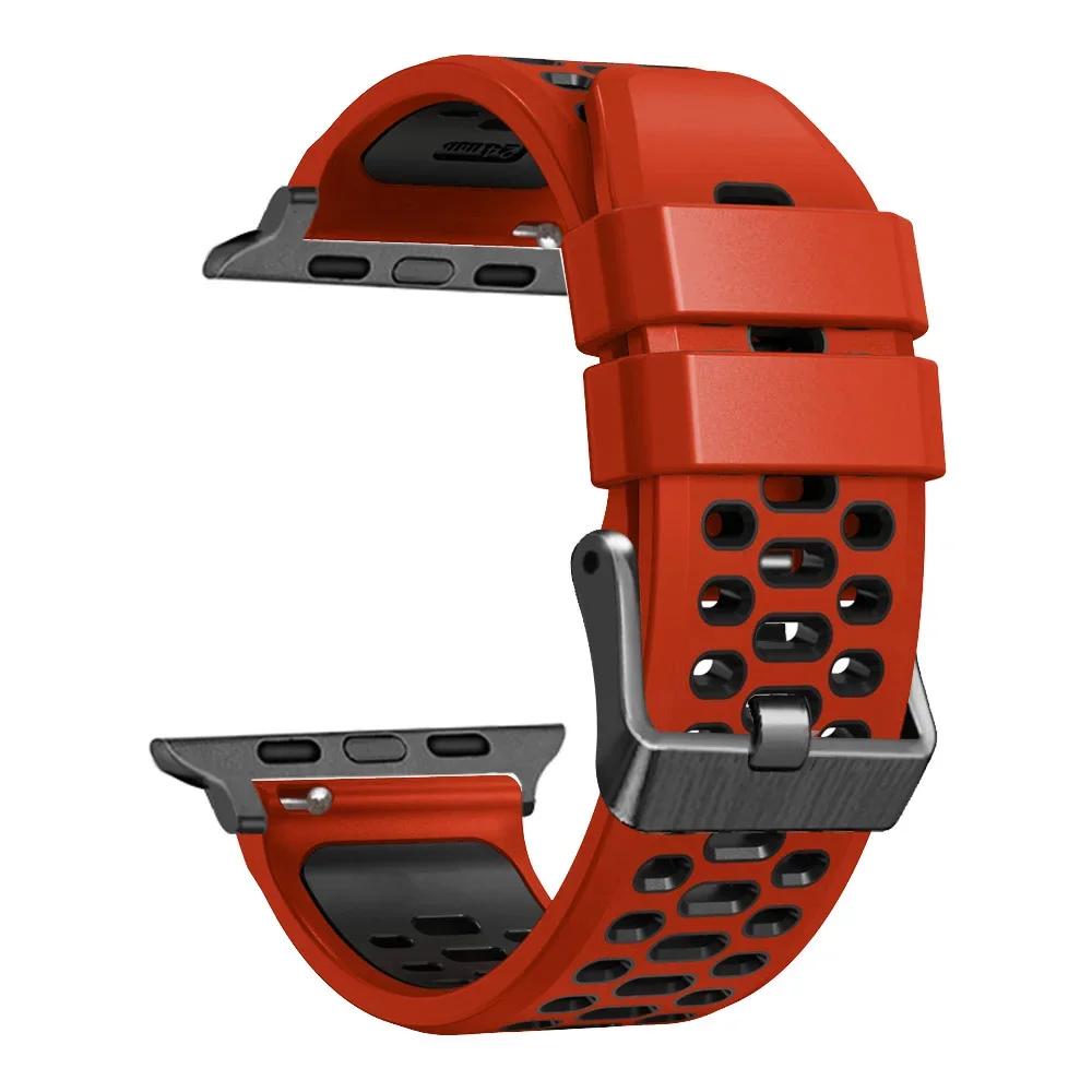 Sport Silikonarmband für Apple Watch Ultra 2 49mm Armband für Apple Watch Serie 9 8 7 SE 6 45mm 44mm 42mm Zubehör 42mm 44mm 45mm 49mm