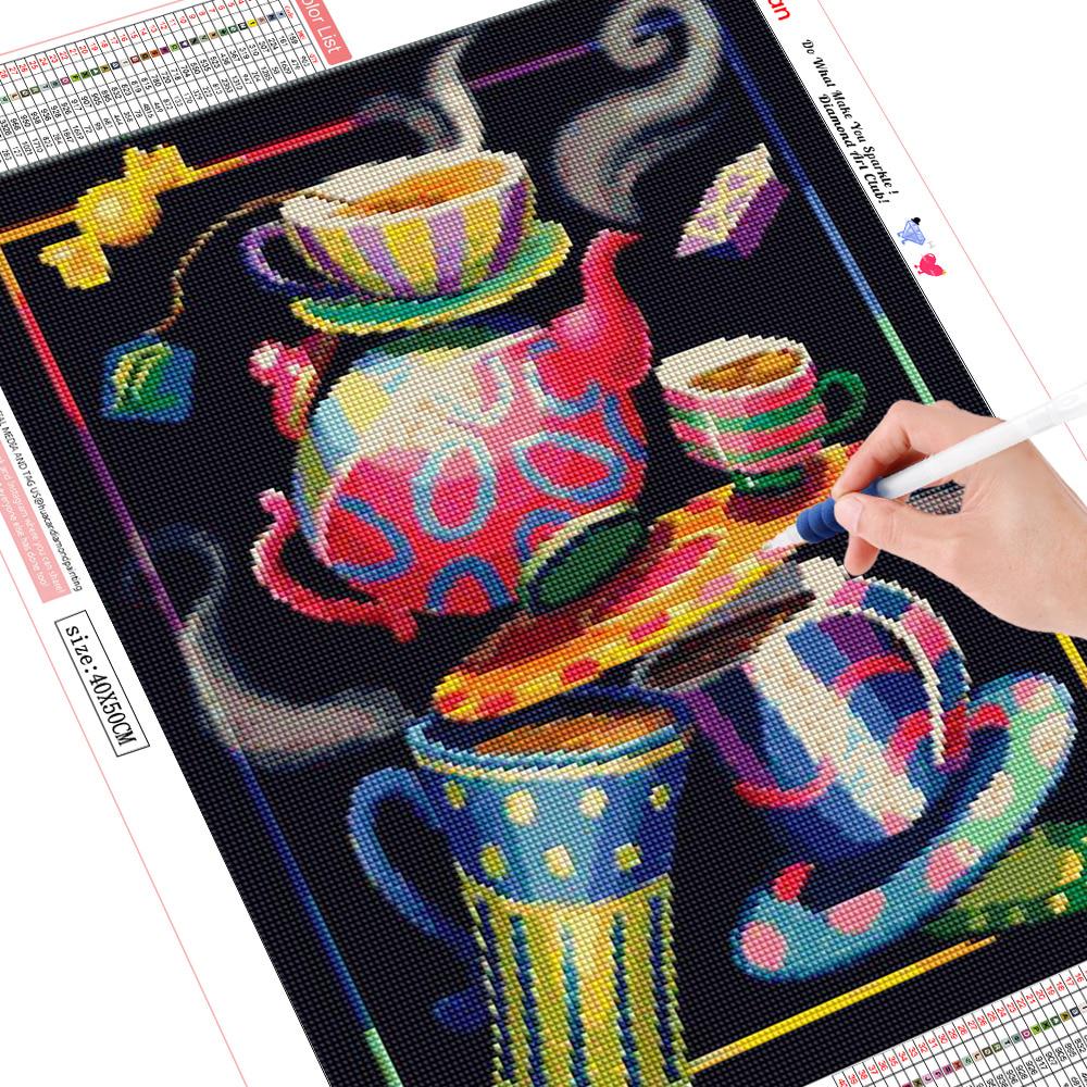 5D Diamant Malerei Kaffee Malerei mit Diamant Voll Diamant Mosaik Cartoon Diamant Stickerei 20X30